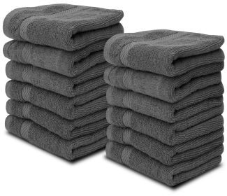 Luxury Washcloths for Bathroom Hotel Spa Kitchen Set of 12 Pcs 13x13 Inch Dark Gray Circlet Egyptian Cotton Highly Absorbent Hotel Quality Face T