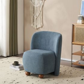 Ultra-Soft Modern Low-Back Armless Accent Chair with Skin-Friendly Upholstery and Exquisite Round Pine Wood Feet, for Small Living Spaces, Living