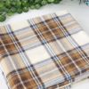Blancho [Scotch Plaids - Brown/White] Soft Coral Fleece Throw Blanket (59 by 74.8 inches)