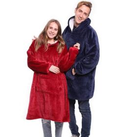 Oversized Hoodies Sweatshirt Women Winter Hoodies Fleece Giant TV Blanket With Sleeves Pullover Oversize Women Hoody Sweatshirts (Color: Black)
