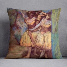 Three dancers behind the scenes by Degas Cushion (Insert: With Insert, size: 20" X 20")