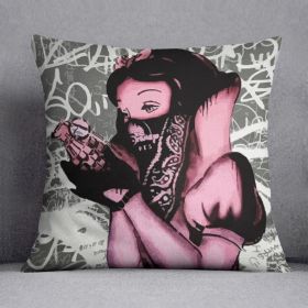 Banksy Snow White Grenade Cushion (Insert: With Insert, size: 20" X 20")