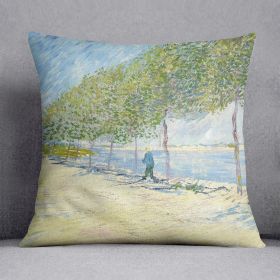 Along the Seine by Van Gogh Cushion (Insert: Without Insert, size: 20" X 20")