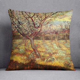 Apricot Trees in Blossom by Van Gogh Cushion (Insert: Without Insert, size: 20" X 20")