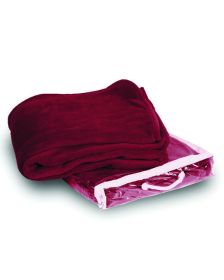 Liberty Bags 8707 Micro Coral Fleece Blanket (Color: BURGUNDY, size: OS)