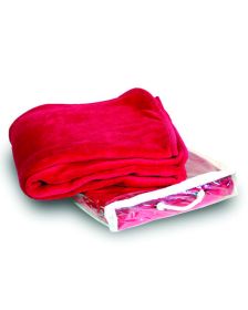 Liberty Bags 8707 Micro Coral Fleece Blanket (Color: Red, size: OS)