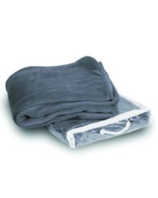 Liberty Bags 8707 Micro Coral Fleece Blanket (Color: Grey, size: OS)