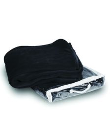 Liberty Bags 8707 Micro Coral Fleece Blanket (Color: Black, size: OS)