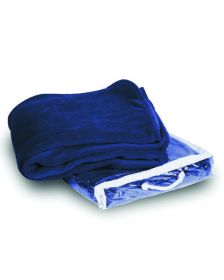 Liberty Bags 8707 Micro Coral Fleece Blanket (Color: NAVY, size: OS)
