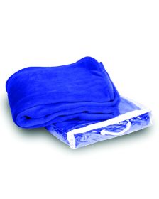 Liberty Bags 8707 Micro Coral Fleece Blanket (Color: ROYAL, size: OS)