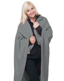 Bayside BA9000 Polyester Stadium Fleece Blanket (Color: DARK ASH, size: OS)