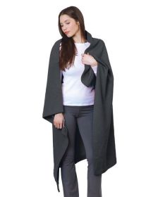 Bayside BA9000 Polyester Stadium Fleece Blanket (Color: CHARCOAL HEATHER, size: OS)