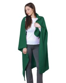 Bayside BA9000 Polyester Stadium Fleece Blanket (Color: HUNTER GREEN, size: OS)